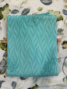 Beautiful Teal Chikankari Kurta