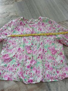 Floral Print Button-Up Blouse