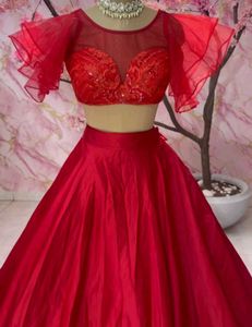 Red Embellished Lehenga Choli Set