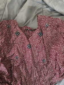 Maroon Printed top from pantaloons