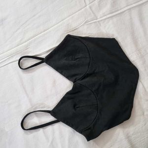 Koton Black Strappy Crop Top