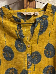 Joules Mustard Leaf Print Tunic