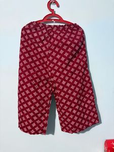 Stylish Red Printed Palazzo Pants