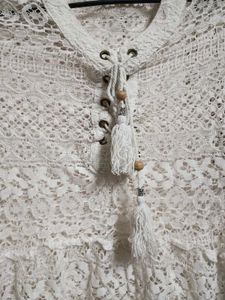 Boho Lace Crochet Tunic Top