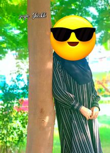 Elegant Black Striped Abaya naqab