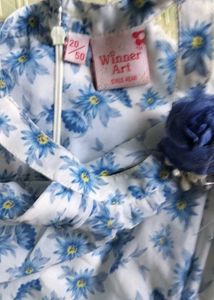 Blue Floral Top &amp; Skirt Set