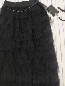 Gothic Black Ruffle Skirt