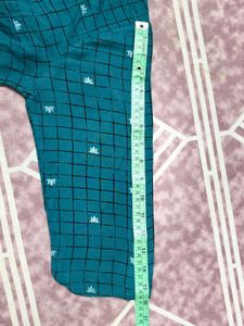 Teal Kurta with Geometric Print