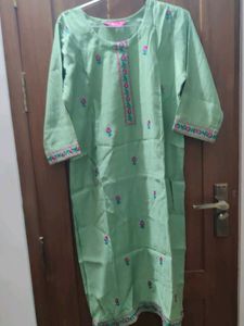 Mint Green Embroidered Kurti