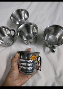 Set of 5 stainless steel cups