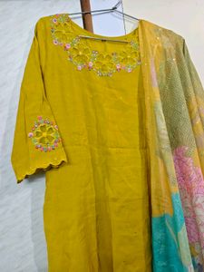 Fancy Yellow Kurta Set 💛
