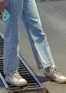 light wash straight leg cropped jeans