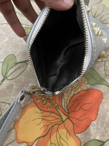 Silver Studded Clutch Bag