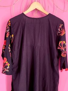 Black  Crape Kurti