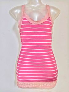 🔥 MEGA SALE🔥Pink &amp; White Lace Trim Camis