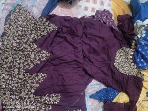 Blue Printed Kurta with White Inner Layer
