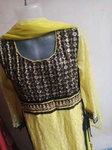 Parrot Gawn With Dupatta