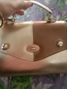 Two-Tone Metallic Handbag