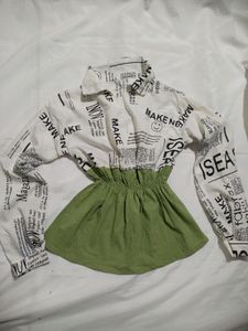 Newspaper Print Y2K Crop Top With FREE GIFT