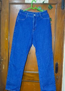 Classic Blue Straight-Leg Denim Jeans