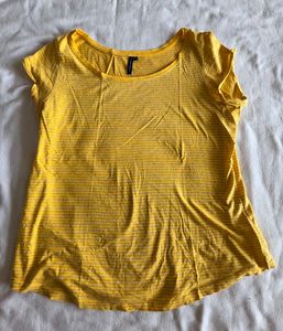 Yellow Striped Casual T-Shirt