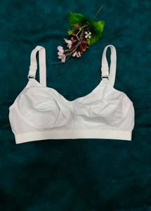 Comfortable White Cotton Bra