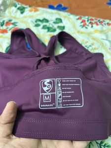 New Purple Padded Sports Bra with Mesh Back
