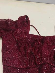 Maroon Sequined Blouse