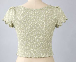 Cute Floral Print Button-Up Top