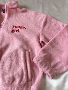 Cute Pink Fleece/Teddy Pullover Sweatshirt