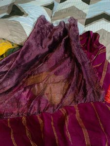 Elegant Purple Saree with Butterfly Motifs
