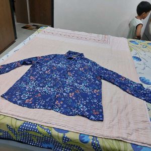 Blue Floral Print Shirt