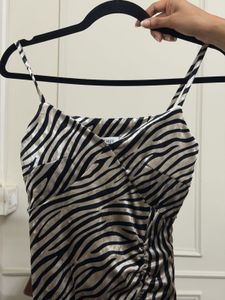 Velvet Zebra Print Maxi Dress