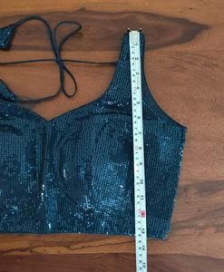 Navy blue Sequin Blouse