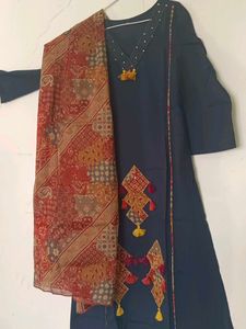 Stylish Navy blue Embroidered Kurta