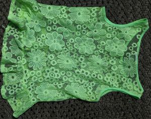 Neon Green Lace Tank Top