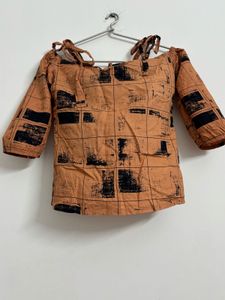Stylish Off-Shoulder Lace-Up Top