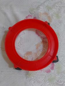 Red Circular Gas Cylinder Trolley with Wheels