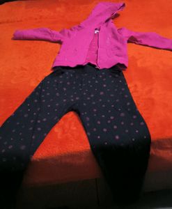 Baby Girl Winter Hoodie And Bottom Set