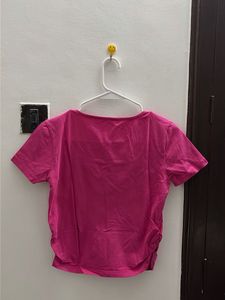 Vibrant Pink Square Neck Top