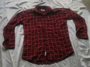 Men's Red Plaid Long Sleeve Shirt