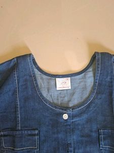 Denim Two-Piece Set - Top &amp; Wide Leg Pants