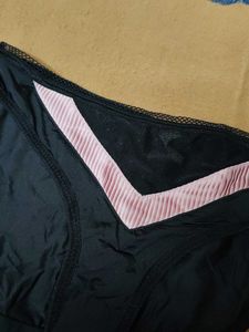 Stylish Black Briefs with Pink Detail
