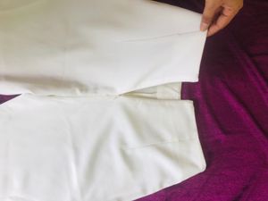 White Straight Leg Trousers- High waist