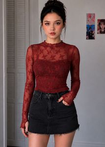 Sheer Floral Long Sleeve Top