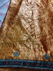 Mustard Golden Soft Synthetic Saree