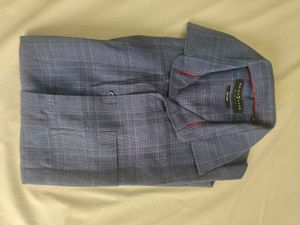 Stylish Plaid Shirt Duo: Blue Short Sleeve &amp; Black