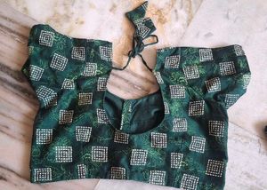 Green Lehenga Choli Set with Red Dupatta