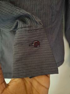 Y2K Cinched Pinstripe Shirt