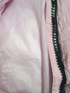 Pink Puffer Jacket with Fur Hood